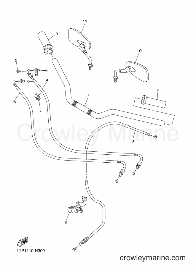 Yamaha Motors XVS950CU (1TP3) [010] - STEERING HANDLE & CABLE