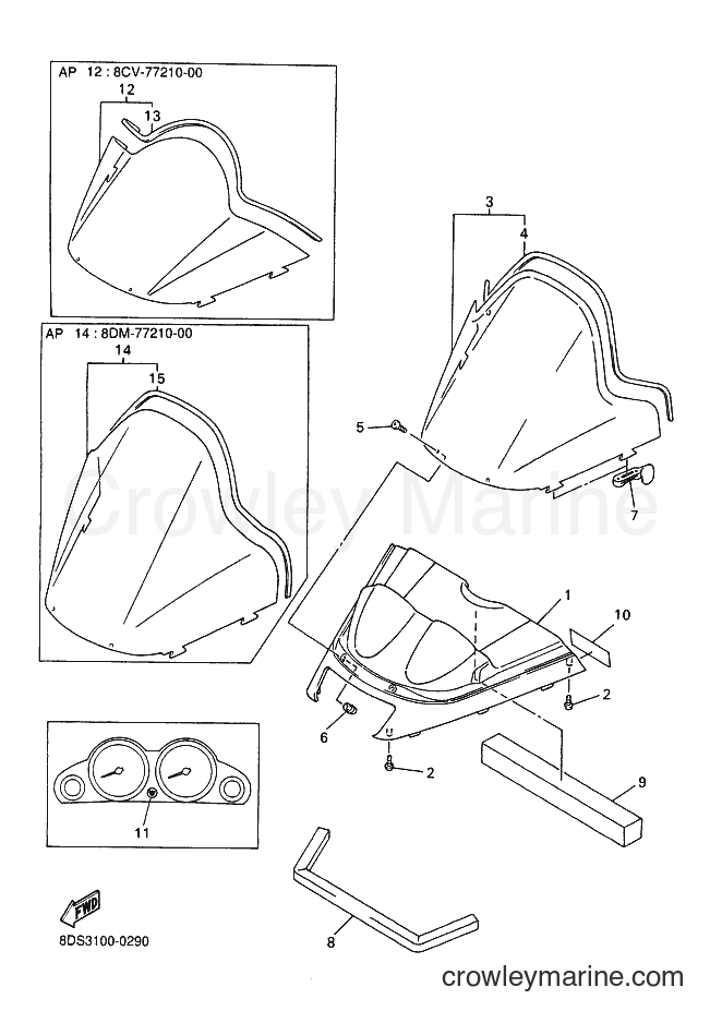 Yamaha Motors VX700 (8DS3) [020] - WINDSHIELD