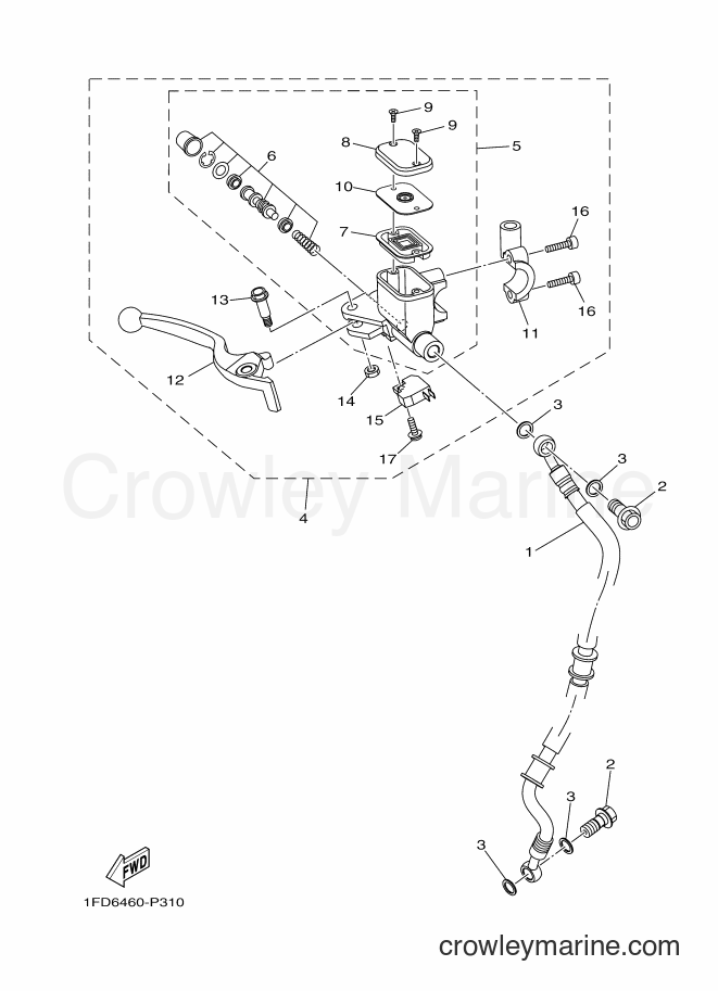 Yamaha Motors T115FLSE (1FC9) [010] - FRONT MASTER CYLINDER