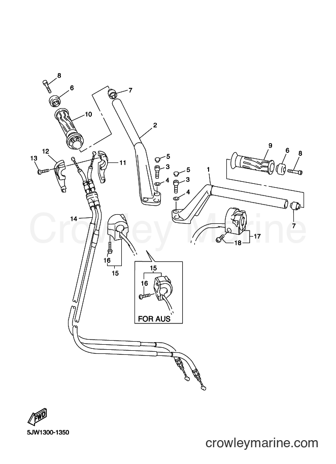 2001 Sport Bike FJR1300 - FJR1300 (5JW1) [030] - STEERING HANDLE & CABLE