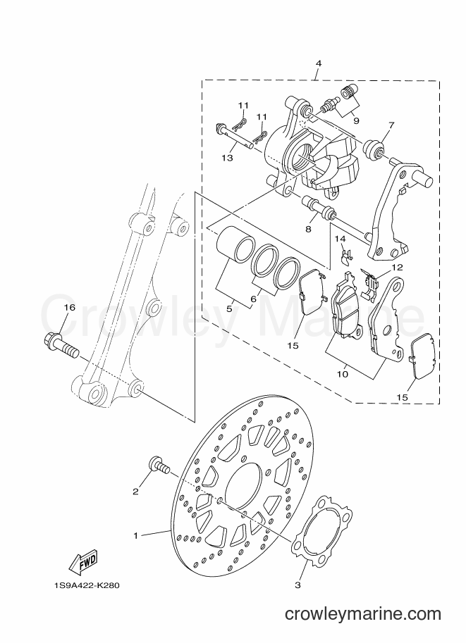 Yamaha Motors T135SEC (1S9B) [010] - FRONT BRAKE CALIPER