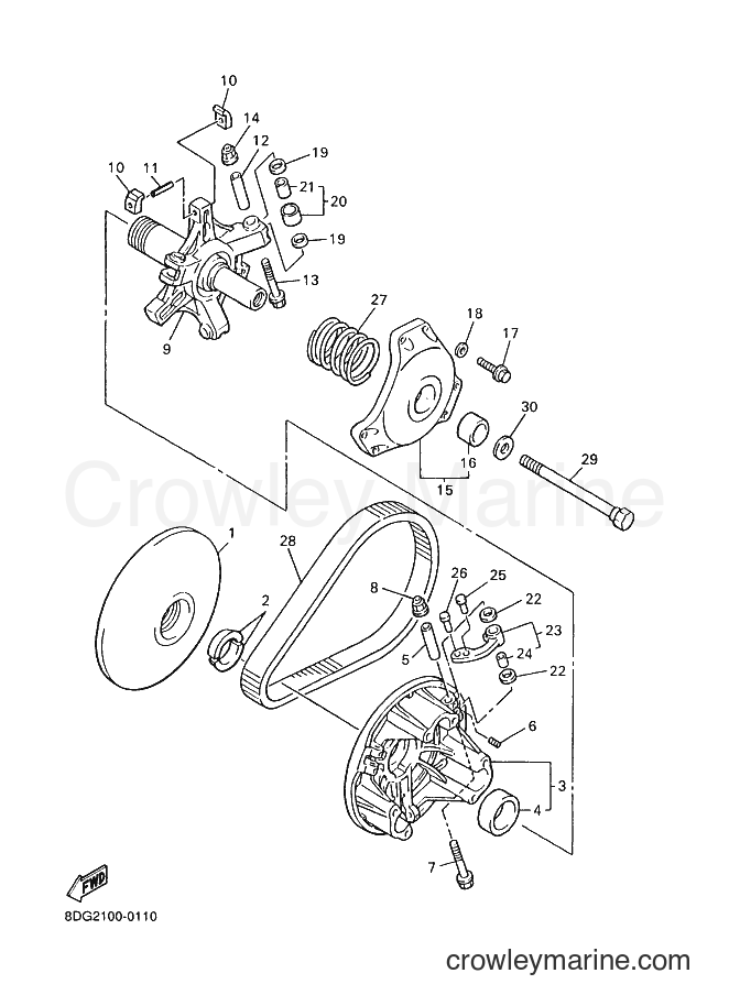 Yamaha Motors VX600DX (8DG2) [030] - PRIMARY SHEAVE