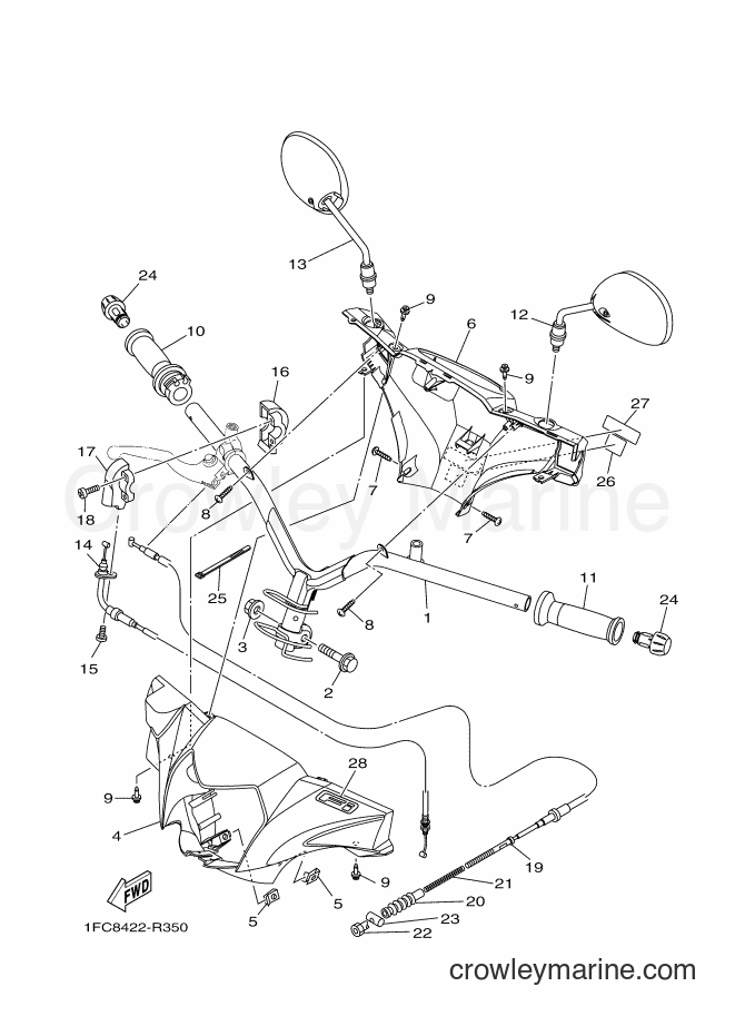 2016 Scooter T115FLSEC - T115FLSEC (1FCD) [010] - STEERING CABLE FOR DRUM BRAKE