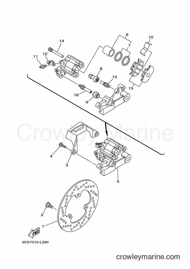 2017 Dirt Bike XT250 - XT250 (B1H1) [010] - REAR BRAKE CALIPER
