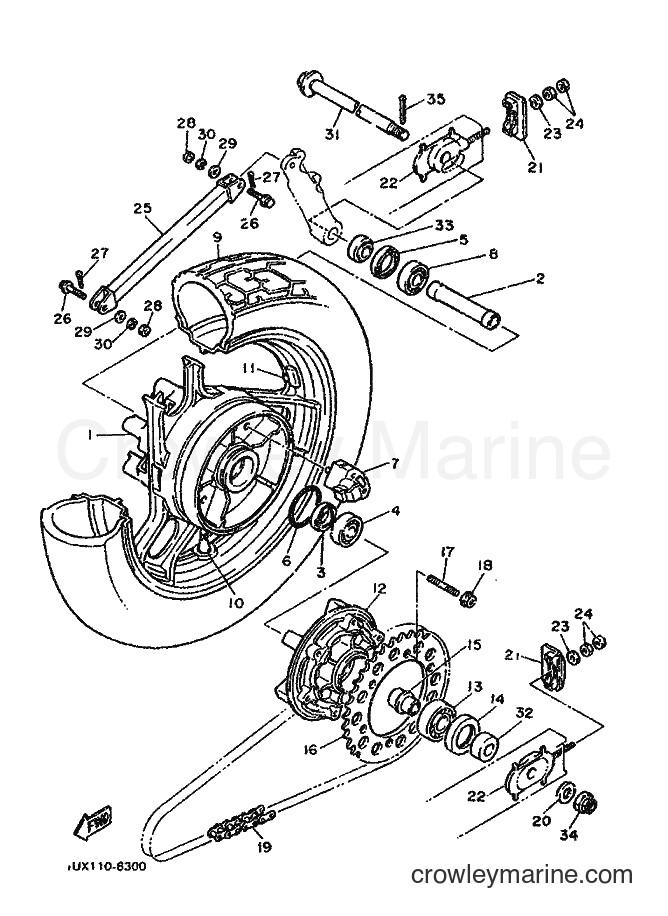 Yamaha Motors FJ1200 (1TX) [99A] - REAR WHEEL