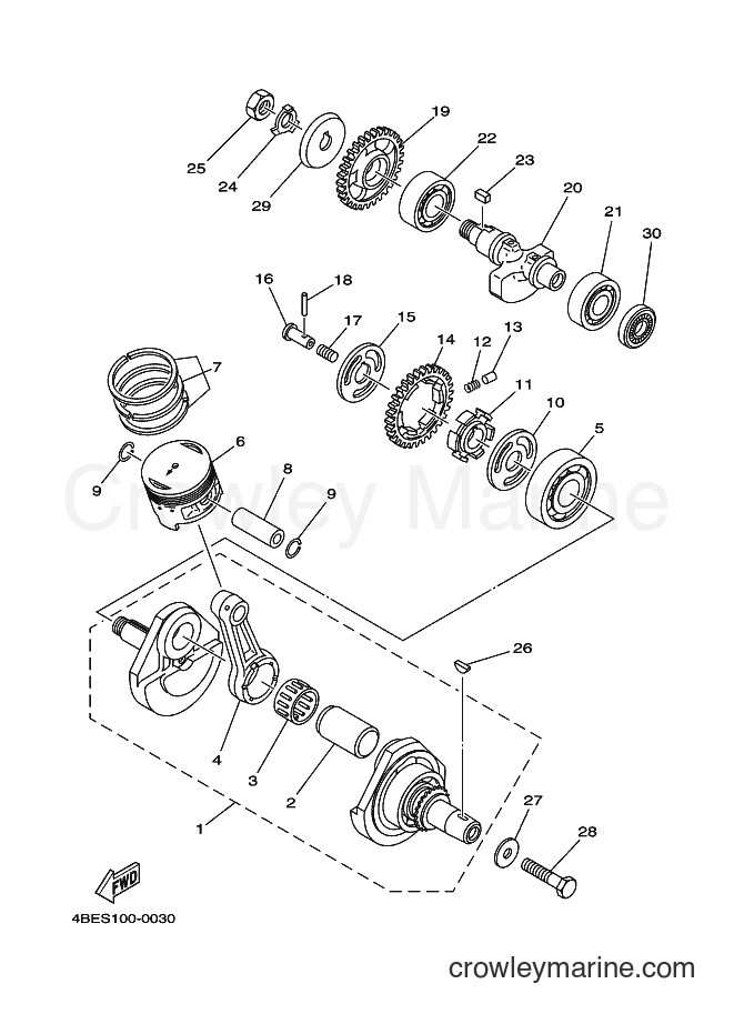 2009 Dirt Bike TT-R230 - TT-R230 (1C6F) [010] - CRANKSHAFT & PISTON
