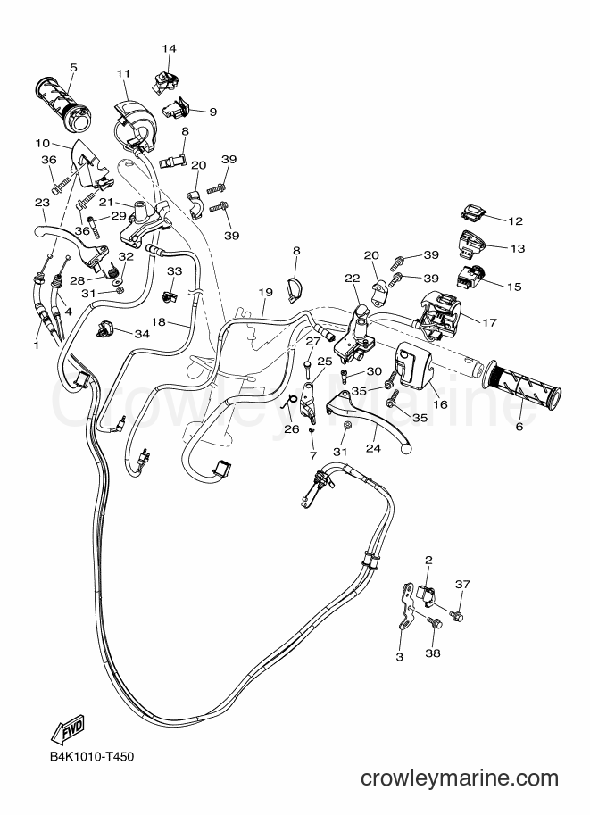 Yamaha Motors XCH50 (B4K1) [010] - HANDLE SWITCH & LEVER