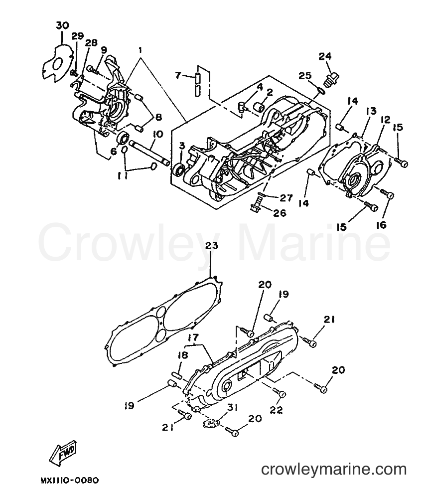 1994 Scooter CW50 - CW50 (3WV4) [999] - CRANKCASE