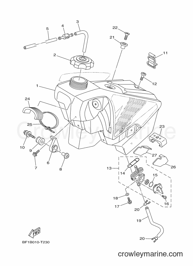Yamaha Motors YZ250X (BF1B) [010] - FUEL TANK