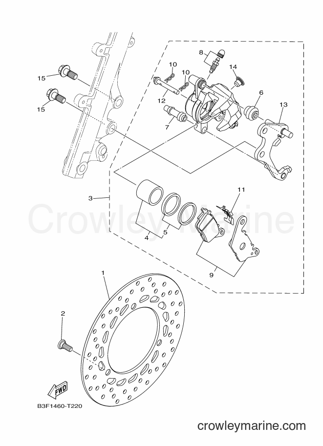 Yamaha Motors GDS125-I (B3F1) [010] - FRONT BRAKE CALIPER