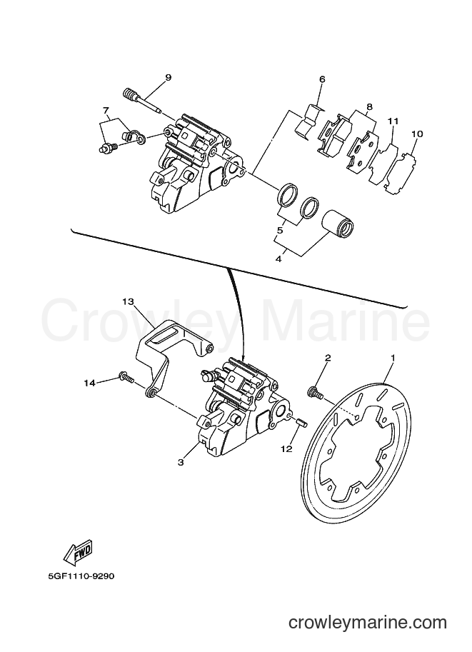2002 Dirt Bike TT-R250 - TT-R250 (5GFC) [010] - REAR BRAKE CALIPER