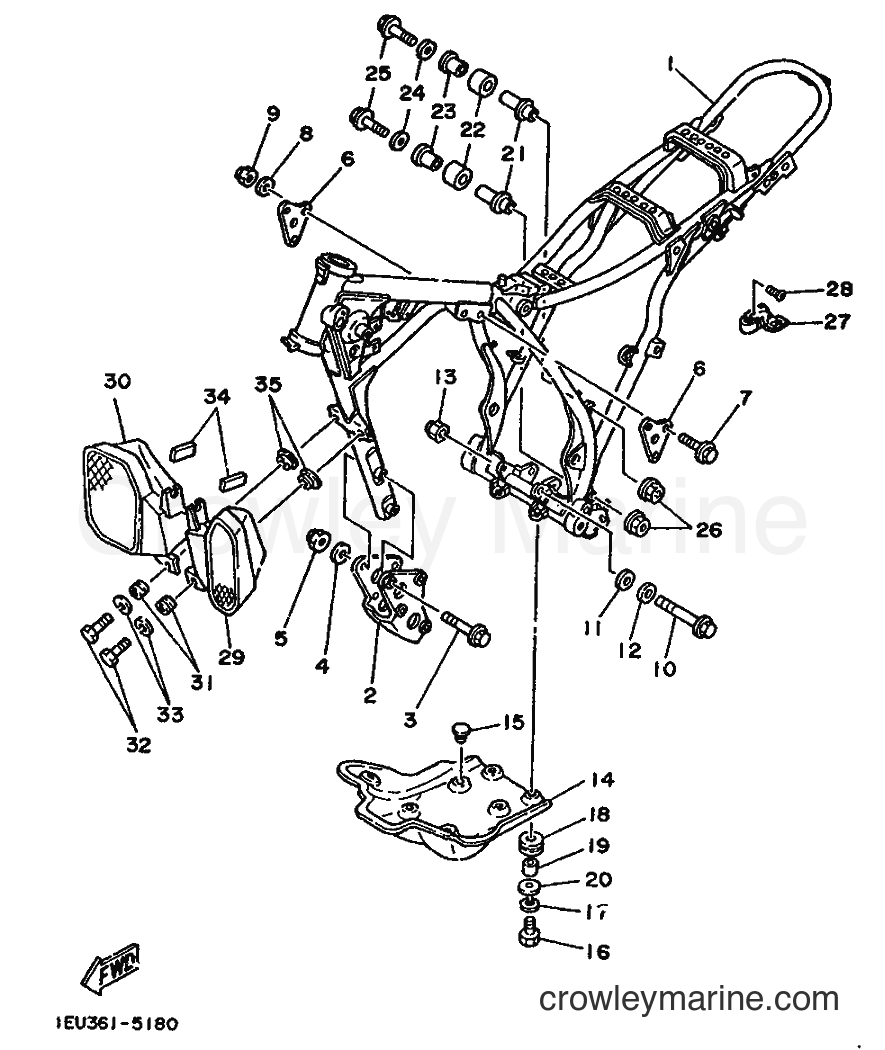 1988 Dirt Bike XT350 - XT350 (55V0) [060] - FRAME