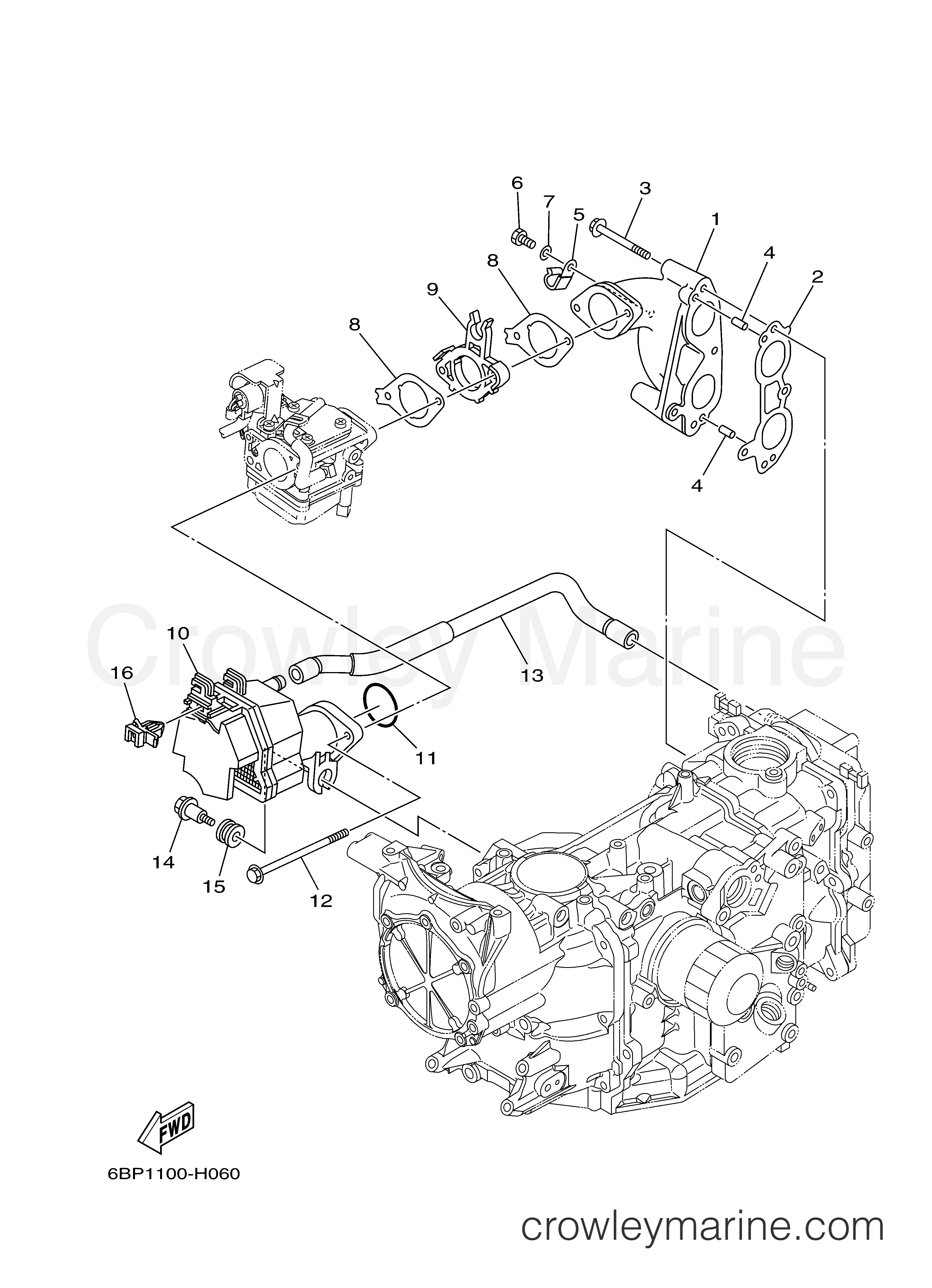 INTAKE 2013 Outboard 25hp F25SEHA Crowley Marine