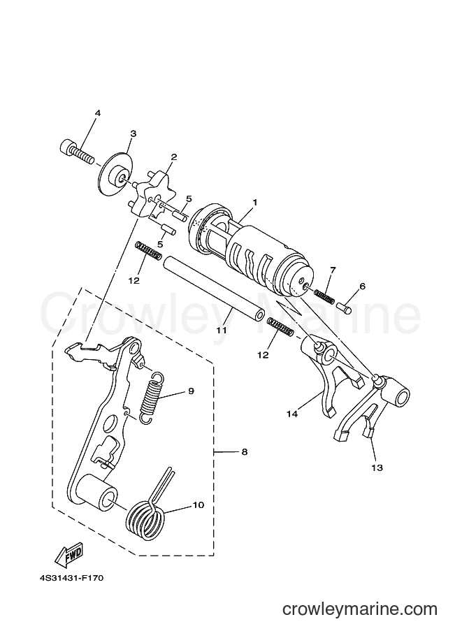 2007 Dirt Bike JT135 - JT135 (4S32) [010] - SHIFT CAM & FORK