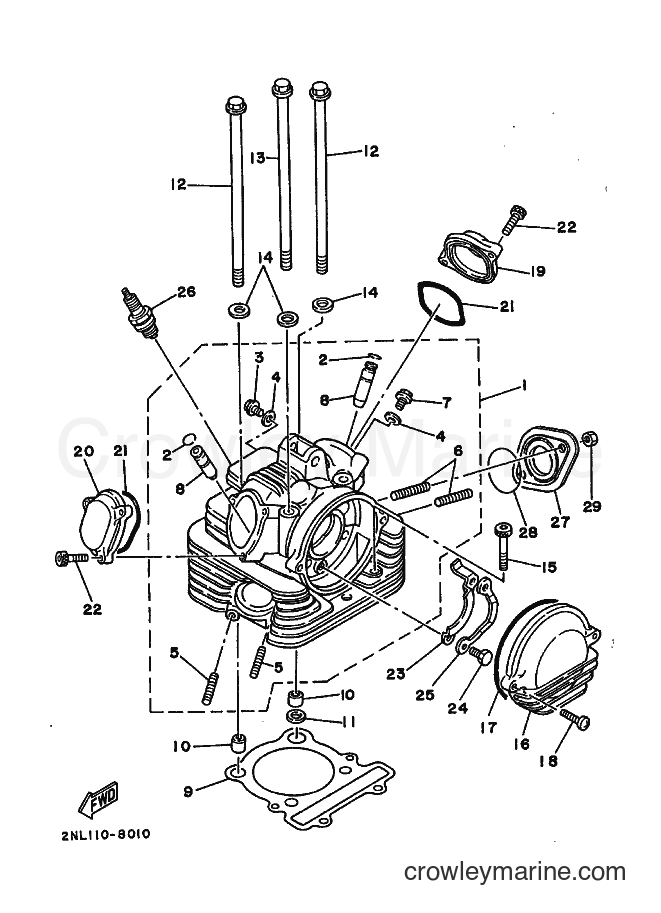 1988 ATV YFP350 - YFP350 (2TX0) [010] - CYLINDER HEAD