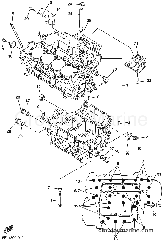 Yamaha Motors YZF-R7 (5FL1) [010] - CRANKCASE