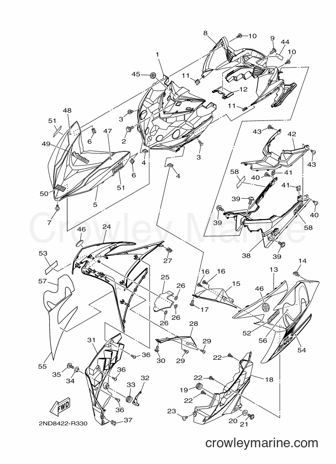 Yamaha Motors T150 (2ND8) [990] - LEG SHIELD