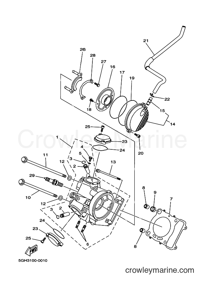 Yamaha Motors YFM400A (5HA3) [010] - CYLINDER HEAD