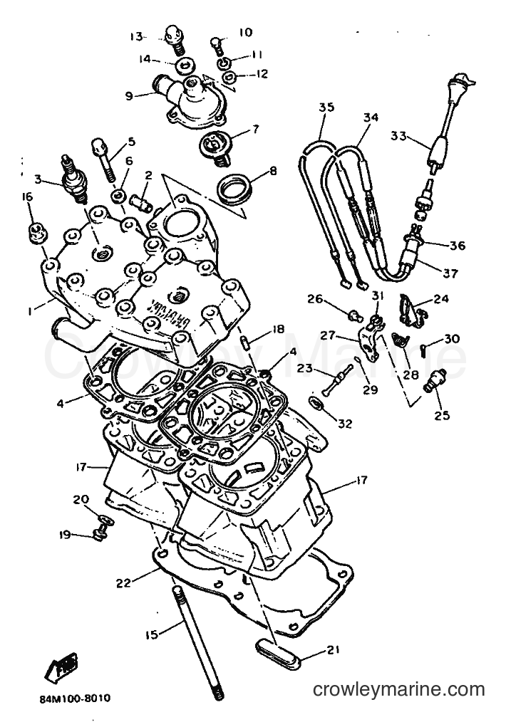 Yamaha Motors EX570BS8 (84N0) [010] - CYLINDER HEAD