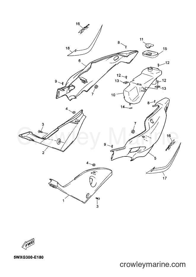 2006 Scooter TZR50 - TZR50 (5WXG) [010] - SIDE COVER