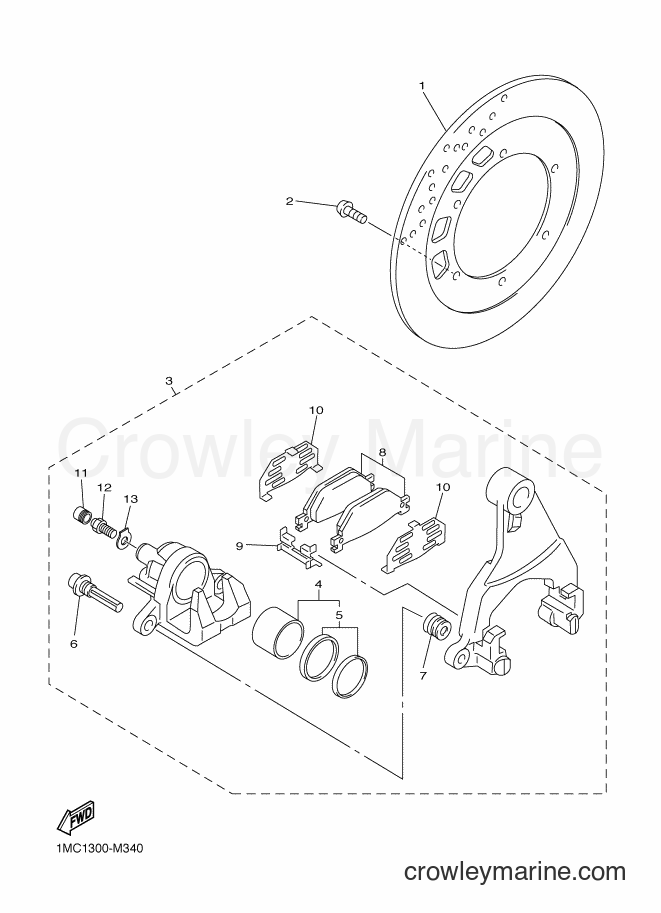 2013 Sport Bike FJR1300A - FJR1300A (1MC5) [010] - REAR BRAKE CALIPER
