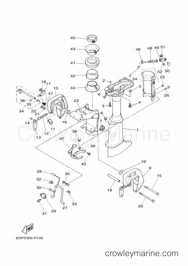 Yamaha Motors 4CMHS (6GP2) [040] - UPPER CASING & BRACKET
