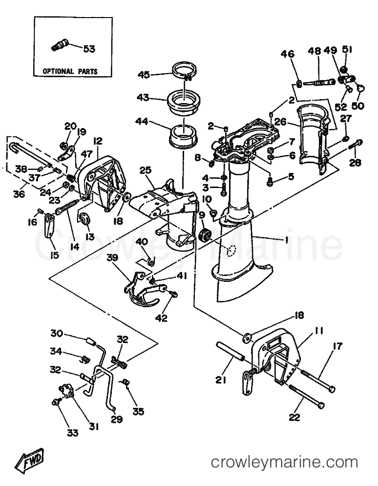 Yamaha Motors 5CS (6E4) [999] - UPPER CASING & BRACKET