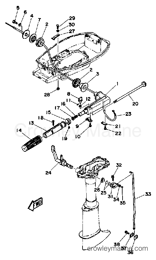 CONTROL ENGINE - 1989 Yamaha Outboard 4hp 4SF | Crowley Marine