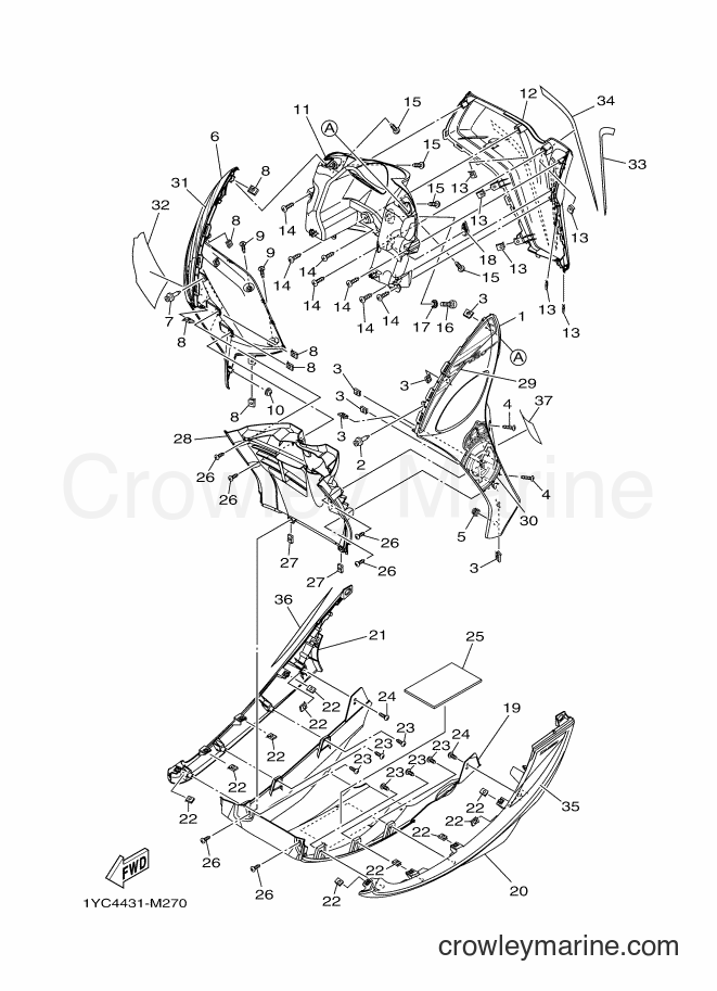 Yamaha Motors AF115F (1YC4) [010] - LEG SHIELD
