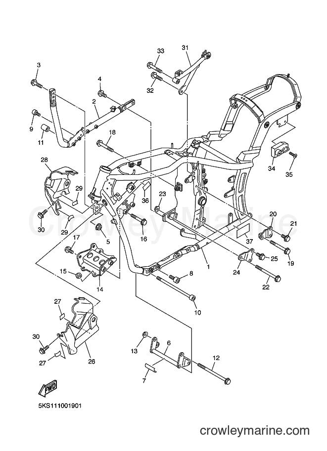 Yamaha Motors XVS1100A (5KSE) [010] - FRAME