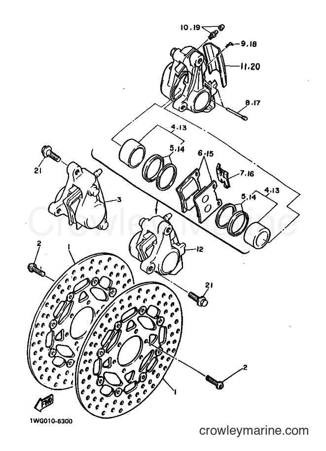 1989 Sport Bike FZR400 - FZR400 (3BF4) [010] - FRONT BRAKE CALIPER