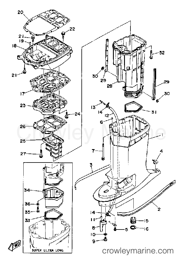 Yamaha Motors 250TXRQ - UPPER CASING