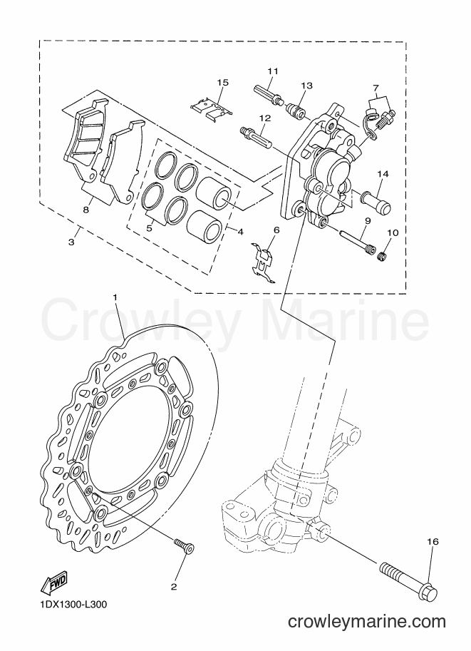 2014 Dirt Bike WR450F - WR450F (1DXA) [010] - FRONT BRAKE CALIPER
