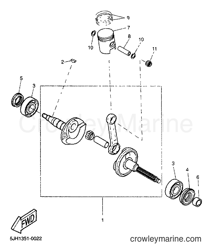 2001 Scooter EW50 - EW50 (5JH3) [020] - CRANKSHAFT & PISTON