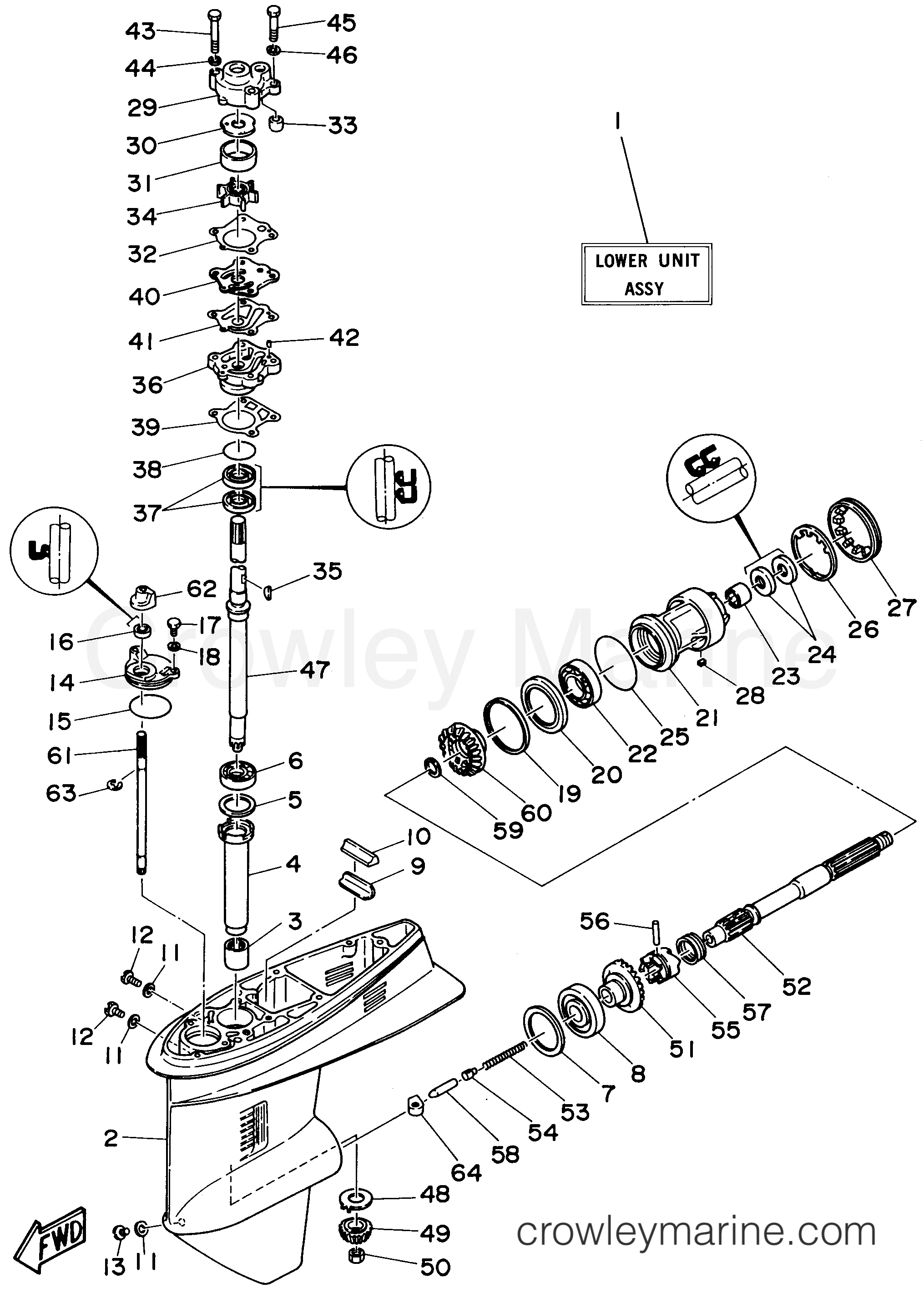 Yamaha Motors E48MLHV - LOWER CASING DRIVE 1