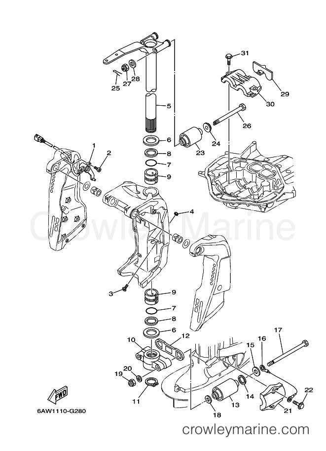 Yamaha Motors FL300AETX (6BK1) [100] - BRACKET 2