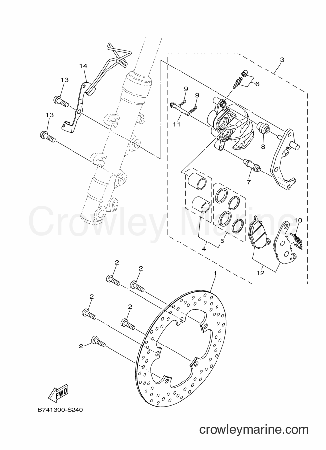 2017 Scooter CZD300-A - CZD300-A (B741) [010] - FRONT BRAKE CALIPER