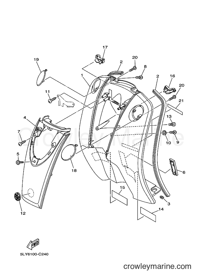 2005 Scooter YJ50R - YJ50R (5PP9) [010] - LEG SHIELD