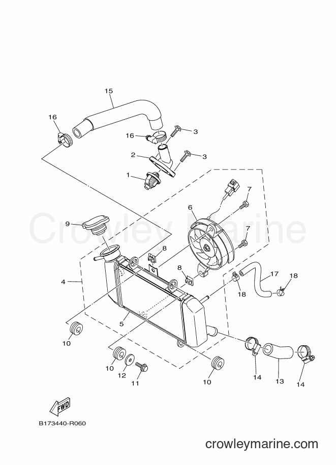 2018 Scooter T150 - T150 (2NDG) [010] - RADIATOR & HOSE