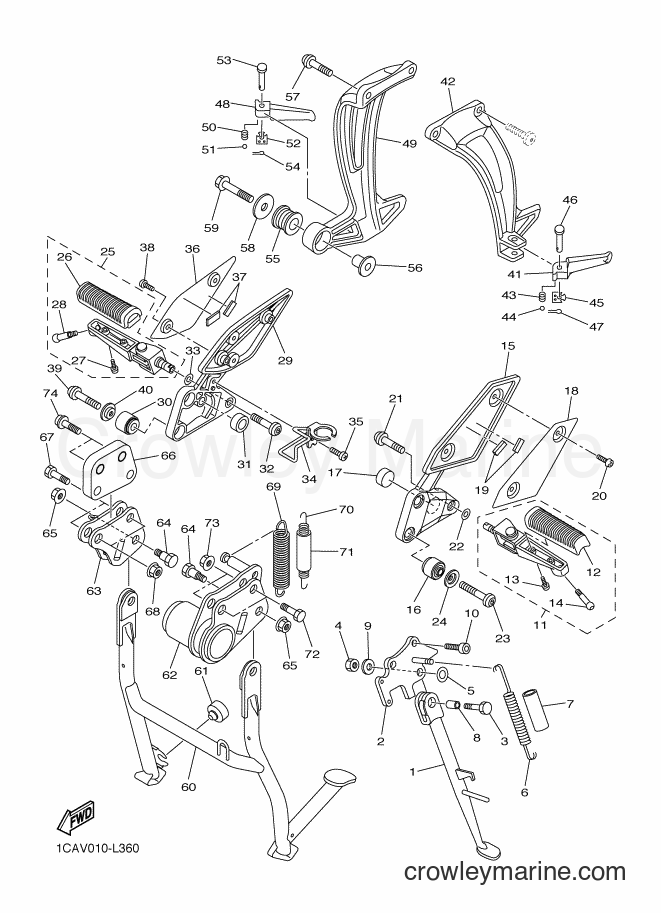 Yamaha Motors FZ1-S (2DV2) [010] - STAND & FOOTREST