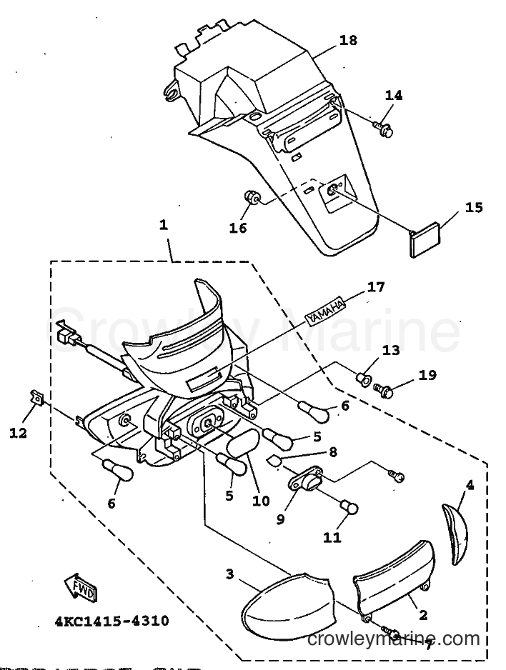1998 Scooter XC125T - XC125T (4KY7) [010] - TAILLIGHT