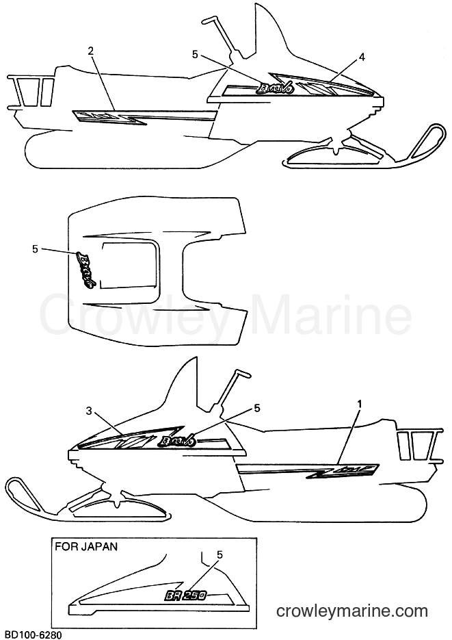 1996 Snowmobile BR250T - BR250T (8BD3) [020] - EMBLEM