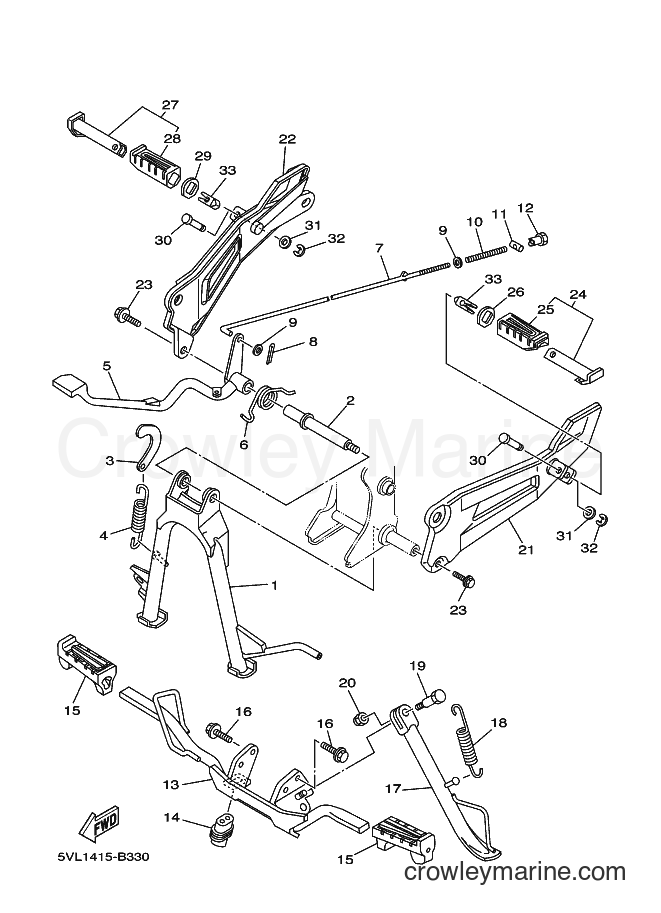 Yamaha Motors YBR125ESD (4P22) [010] - STAND & FOOTREST