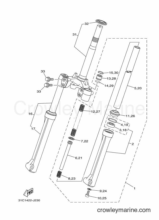 2010 Scooter T115SEC - T115SEC (31C3) [010] - FRONT FORK FOR DRUM BRAKE