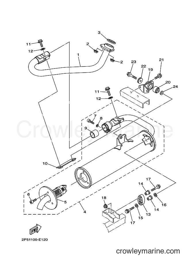 2009 ATV YXR450F - YXR450F (2P5H) [010] - EXHAUST