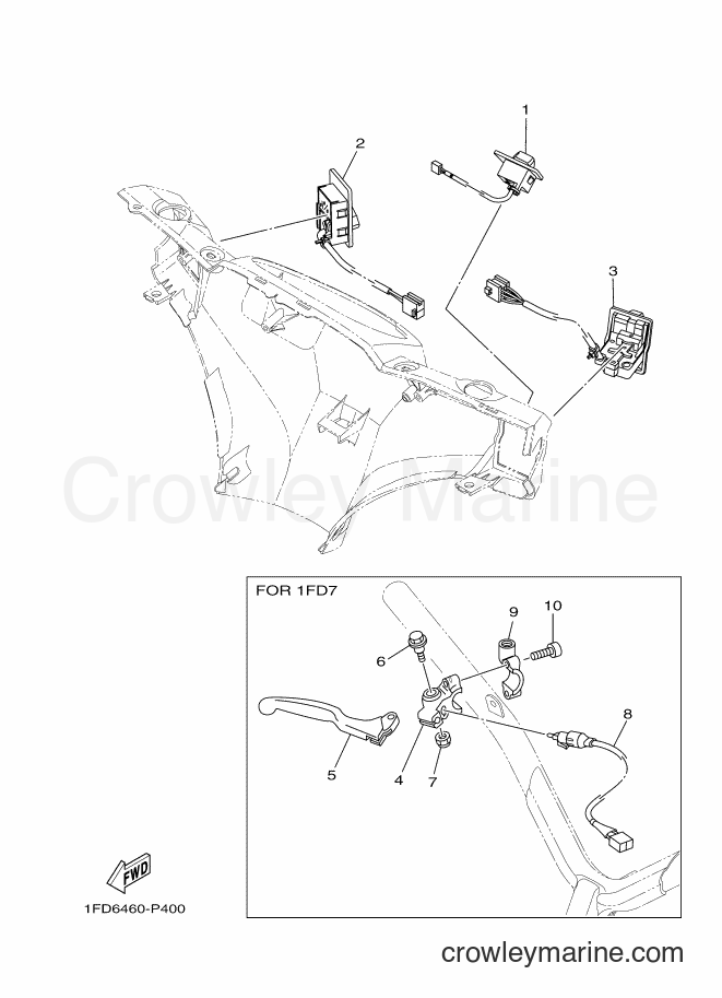 Yamaha Motors T115FLE (1FD7) [010] - HANDLE SWITCH & LEVER