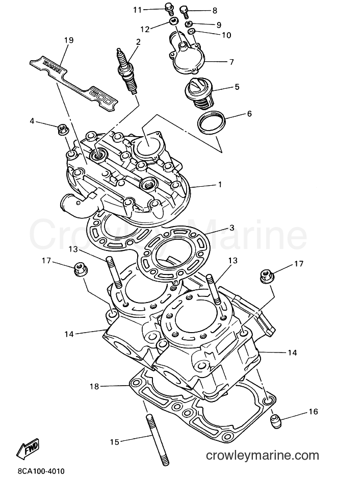 Yamaha Motors VX600 (8CA1) [020] - CYLINDER HEAD
