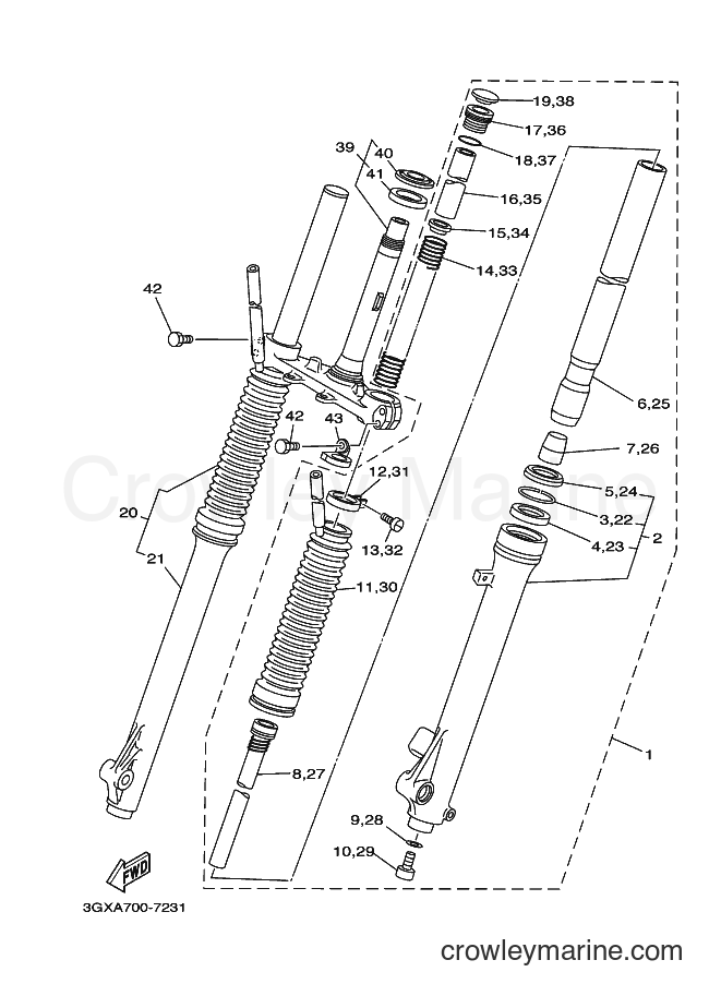 2008 Street Bike AG200F - AG200F (3GXW) [010] - FRONT FORK