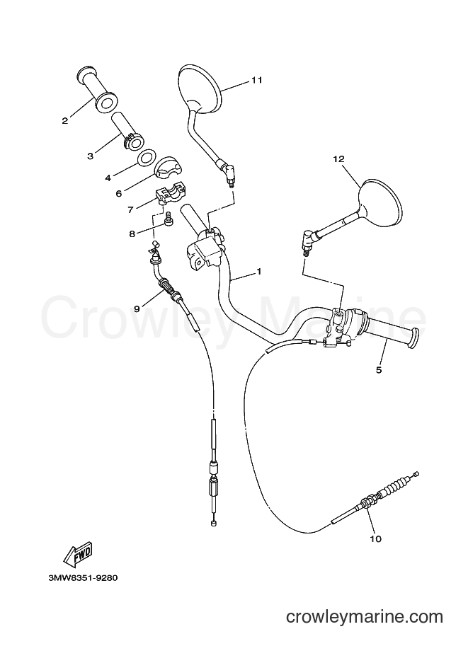 1999 Street Bike SR125 - SR125 (3MW8) [030] - STEERING HANDLE & CABLE
