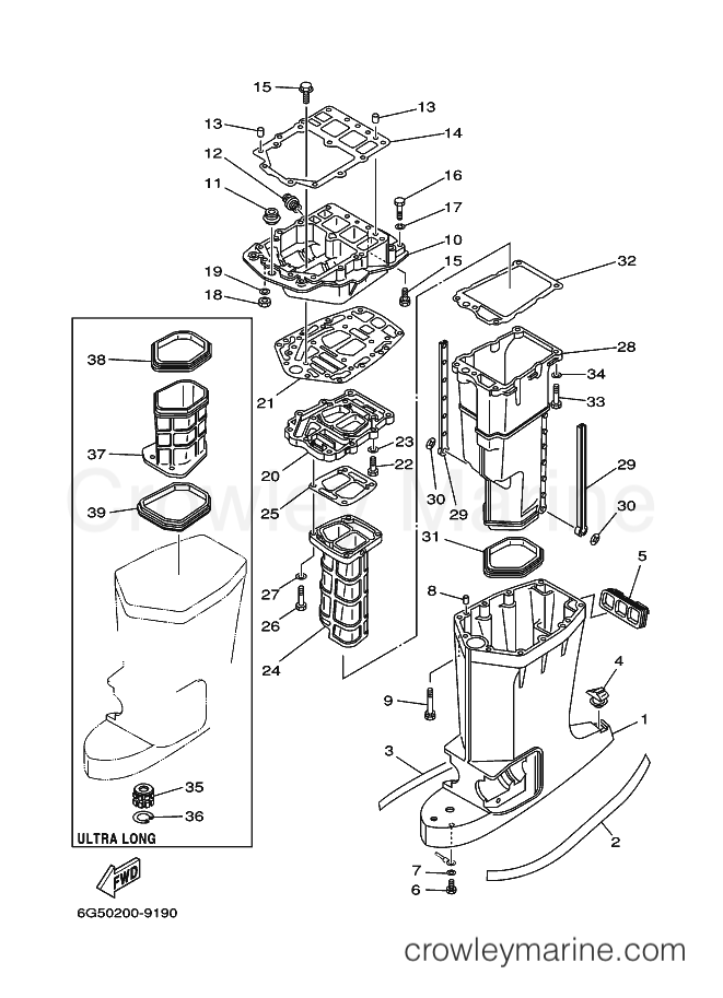 Yamaha Motors 225D (64F0) [100] - UPPER CASING